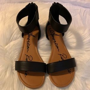 Black Ankle Strap Sandals